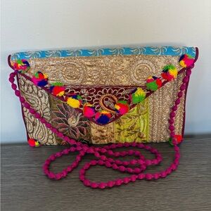 Brocade Patchwork Envelope Clutch  Multicolor Crossbody (Unbranded)